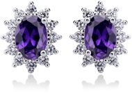BRUNO Květina purple silver earrings (Ag 925/1000, 1.5g) - Earrings