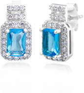 BRUNO Light blue cubic zirconia silver earrings (Ag 925/1000, 1g) - Earrings