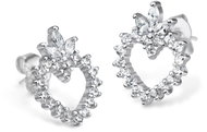 BRUNO Sterling Silver HEART WITH CROWN earrings (Ag 925/1000, 2g) - Earrings
