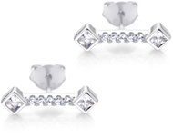 BRUNO silver drop earrings with zircons (Ag 925/1000, 0.5g) - Earrings