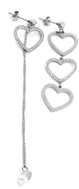 BRUNO HEART asymmetric drop earrings with crystals - Earrings