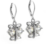 BRUNO BUTTERFLY drop earrings with crystals - Earrings