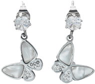 BRUNO BUTTERFLY drop earrings with rhinestones and mother-of-pearl - Earrings