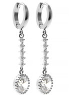 BRUNO drop earrings with stones, diameter 0.9cm - Earrings