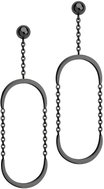 BRUNO black oval drop earrings - Earrings