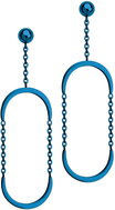 BRUNO blue oval drop earrings - Earrings