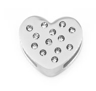 Bruno Pendant for flat bracelet Heart with rhinestones - Charm