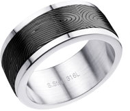 BRUNO Prsten s otiskem černý vel. 10 (EU 61,5-63,5) - Ring