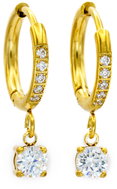 BRUNO Visací náušnice Kamínek Gold - Earrings