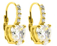 BRUNO Visací náušnice Srdce Gold s kamínky - Earrings