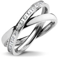 BRUNO Pohyblivý prsten Twist s kamínky vel. 7 (EU 54-56) - Ring
