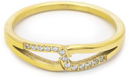 BRUNO Prsten Kapky Gold s kamínky vel. 9 (EU 59-61) - Ring
