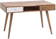 Brüxxi Beet with drawers 120 cm, Sheesham solid wood, white - Desk
