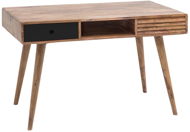 Brüxxi Beet with drawers 120 cm, Sheesham solid wood, black - Desk