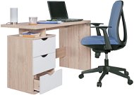 Brüxxi Samo with drawers 120 cm, Sonoma oak / white - Desk