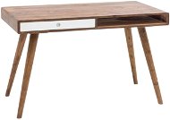 Brüxxi Beet with drawer 120 cm, Sheesham solid wood, white - Desk