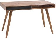 Brüxxi Beet with drawer 120 cm, Sheesham solid wood, black - Desk