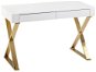 BRÜXXI Famu, 118 cm, biely/zlatý - Písací stôl