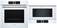 BOSCH HBG635BW1 + BOSCH BFL634GW1 - Built-in Oven & Microwave Set