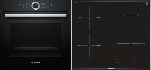 BOSCH HBG635BB1 + BOSCH PIE675DC1E - Oven & Cooktop Set - Main image