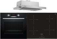 BOSCH HBA174EA0 + BOSCH PUE631BB1E + BOSCH DFT63AC50 - Oven, Cooktop & Kitchen Hood Set