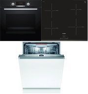 BOSCH HBA174EA0 + BOSCH PUE631BB1E + BOSCH SMV4HVX37E - Oven, Cooktop & Diswasher Set