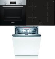 BOSCH HBF133BR0 + BOSCH PUE631BB1E + BOSCH SMV4HVX37E - Oven, Cooktop & Diswasher Set