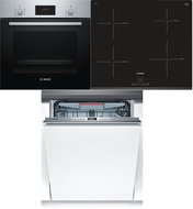 BOSCH HBF133BR0 + BOSCH PUE631BB1E + BOSCH SMV4ECX14E - Oven, Cooktop & Diswasher Set