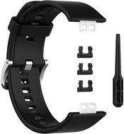 BStrap Silicone for Huawei Watch Fit black/silver - Watch Strap
