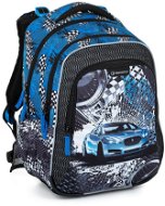 BAGMASTER Lumi 23 D školní batoh - modré auto - School Backpack