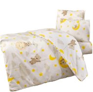 Detská posteľná bielizeň Brotex Bavlnené detské obliečky 140 × 200, 70 × 90 cm, medvedík v oblakoch - Dětské povlečení