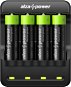 AlzaPower USB Battery Charger AP410B + Rechargeable HR6 (AA) 2500 mAh 4ks - Nabíjačka batérií