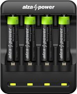 AlzaPower USB Battery Charger AP410B + Rechargeable HR03 (AAA) 1000 mAh 4 ks - Nabíjačka batérií