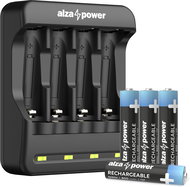 AlzaPower SET AP410-B Battery Charger + Rechargeable battery HR03 (AAA) 800 mAh 4pcs - Battery Charger