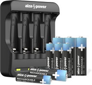 AlzaPower SET AP410-C Battery Charger + Rechargeable Batteries HR6 (AA) 1800 mAh 4pcs + HR03 (AAA) 8 - Battery Charger