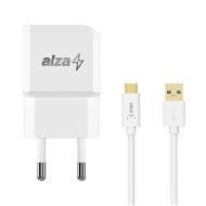 AlzaPower Smart Charger 2,1A + AlzaPower Core USB-C 3.2 Gen 1, 1m fehér - Töltő adapter