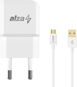 AlzaPower Smart Charger 2.1A - fehér + Core Micro USB, 1m - fehér - Szett