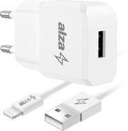 AlzaPower Smart Charger 2.1A weiß + Core Lightning MFi (C189) 1m weiß - Netzladegerät