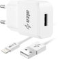 AlzaPower Smart Charger 2.1A bílá + Core Lightning MFi (C189) 1m bílý - Nabíječka do sítě