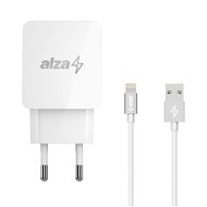AlzaPower Q100 Quick Charge 3.0 biela + AlzaPower AluCore Lightning MFi 1 m strieborný - Nabíjačka do siete