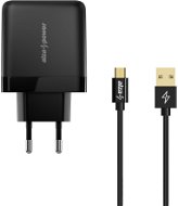 AlzaPower Q200 Quick Charge 3.0 + AlzaPower AluCore Micro USB 1 m čierna - Nabíjačka do siete