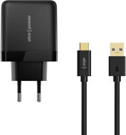 AlzaPower Q200 Quick Charge 3.0 + AlzaPower Core USB-C 3.2 Gen 1, 1 m čierny - Nabíjačka do siete