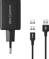 AlzaPower A133 Fast Charge 33W černá + MagCore 2in1 USB-C + Micro USB, 5A, 1m černý - Set