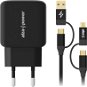 AlzaPower A125 Fast Charge 25W black + AlzaPower MultiCore 4in1 USB 1m black - Set