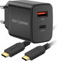 AlzaPower A101CA Fast Charge 20 W čierna + Core USB-C 2.0 60 W 1 m čierny - Nabíjačka do siete