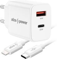 AlzaPower A101CA Fast Charge 20W bílá + Core Lightning MFi 1m bílý - Nabíječka do sítě