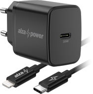AlzaPower A110C Fast Charge 20W černá + Core Lightning MFi 1m černý - Nabíječka do sítě