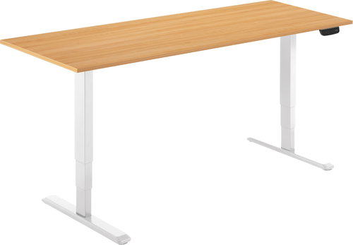 AlzaErgo Table ET1 NewGen white + top 160×80 cm laminated oak - Height Adjustable Desk - Main image
