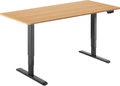 AlzaErgo Table ET1 NewGen černý + deska 140×80 cm bambusová zaoblená