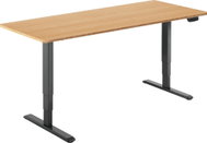 AlzaErgo Table ET1 NewGen black + board 160×80 cm bamboo rounded - Height Adjustable Desk